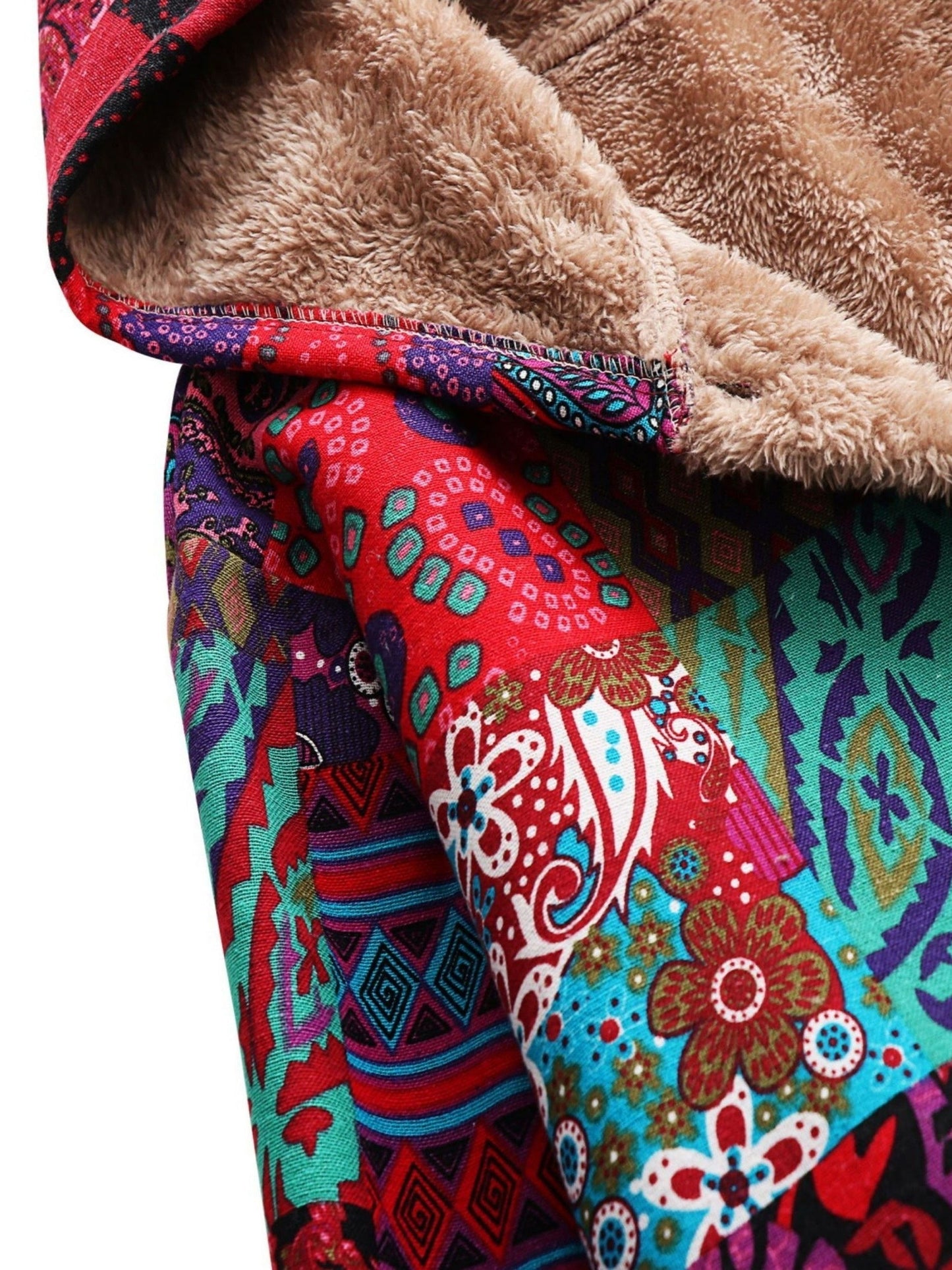 Maribel | Patchwork Boho Hooded Winter Coat