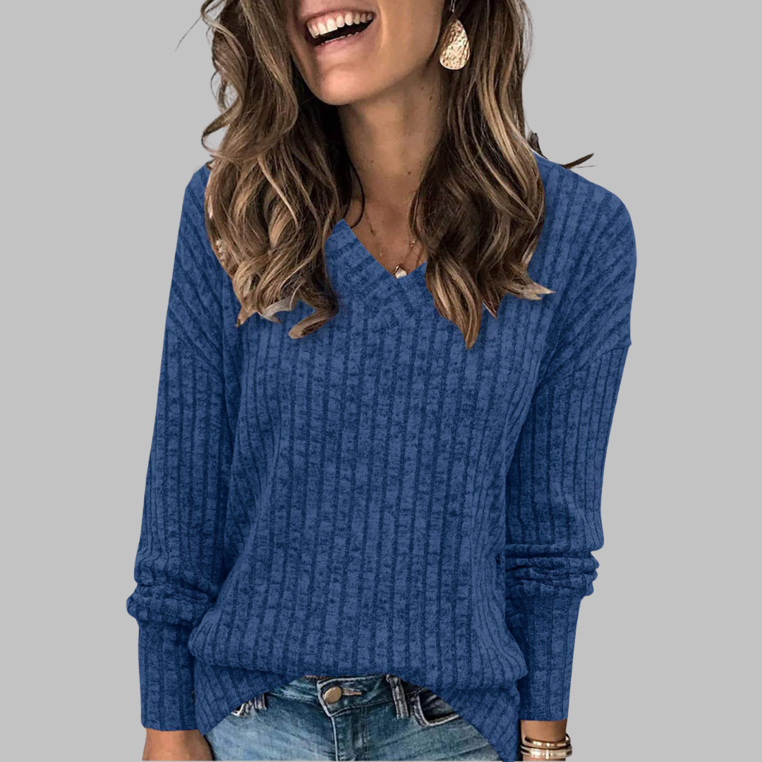 Maribel | Comfy V-Neck Long Sleeve Top