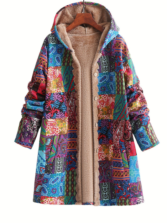 Maribel | Patchwork Boho Hooded Winter Coat