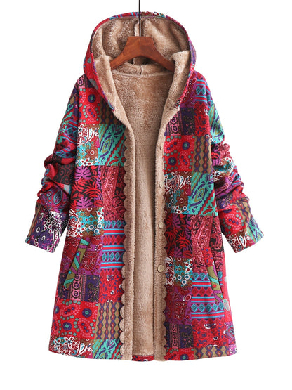 Maribel | Patchwork Boho Hooded Winter Coat