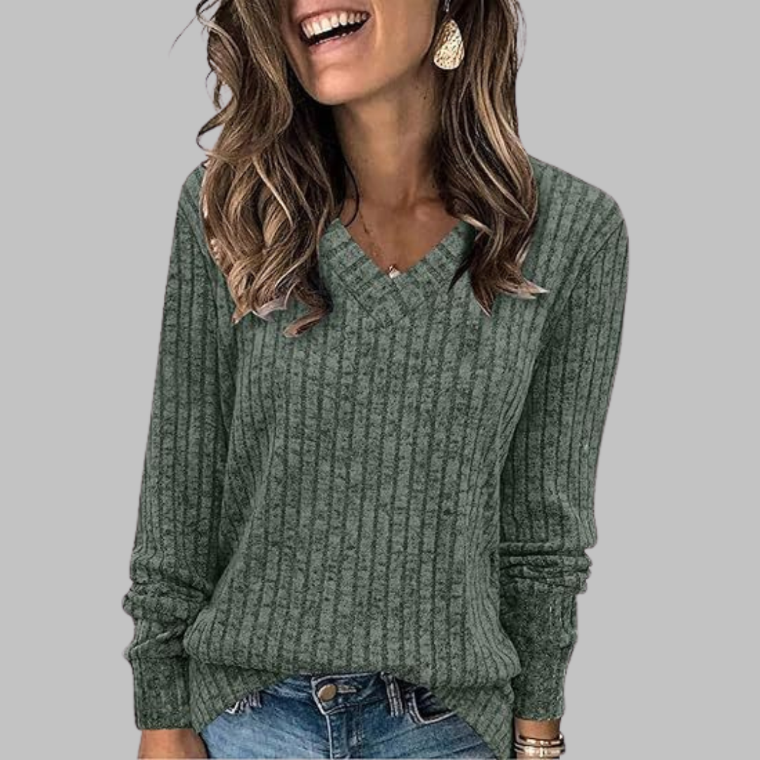 Maribel | Comfy V-Neck Long Sleeve Top