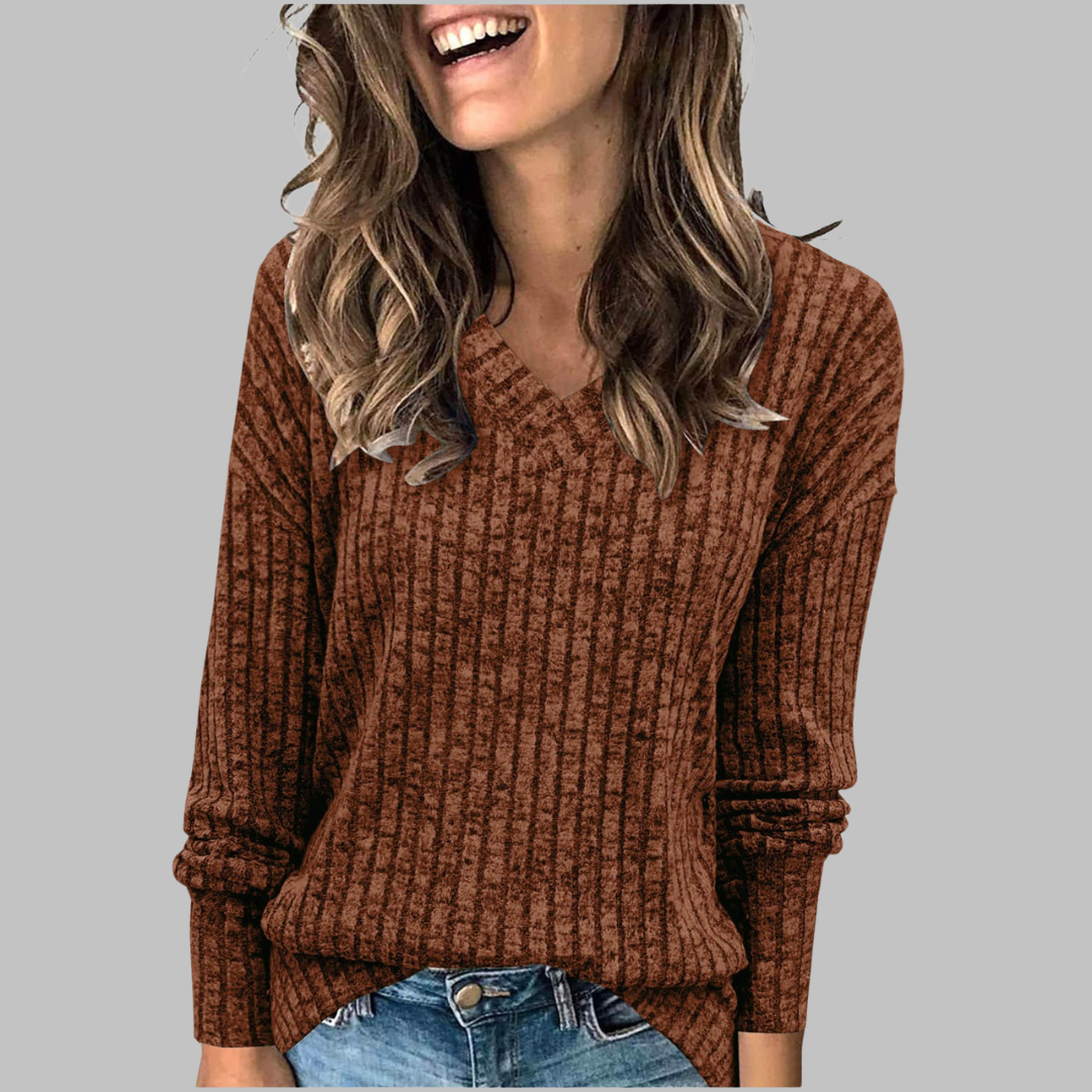 Maribel | Comfy V-Neck Long Sleeve Top