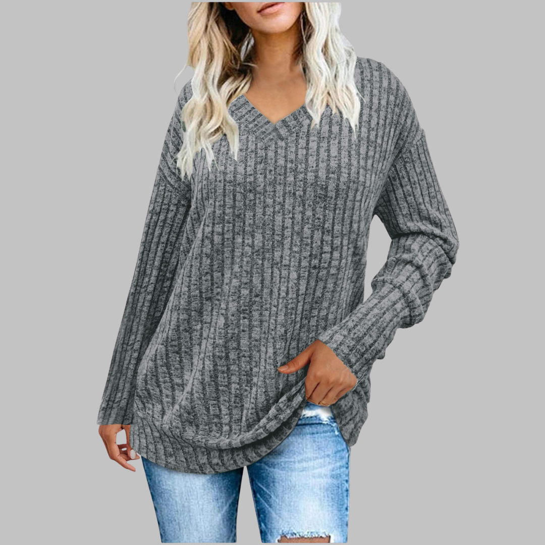 Maribel | Comfy V-Neck Long Sleeve Top