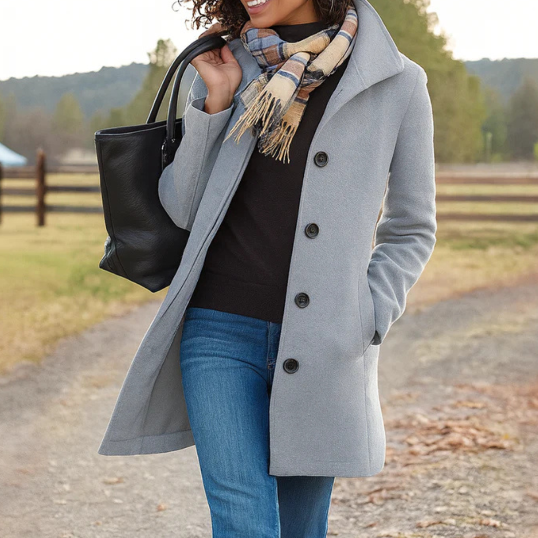 Elaine | Timeless Elegance Button Coat