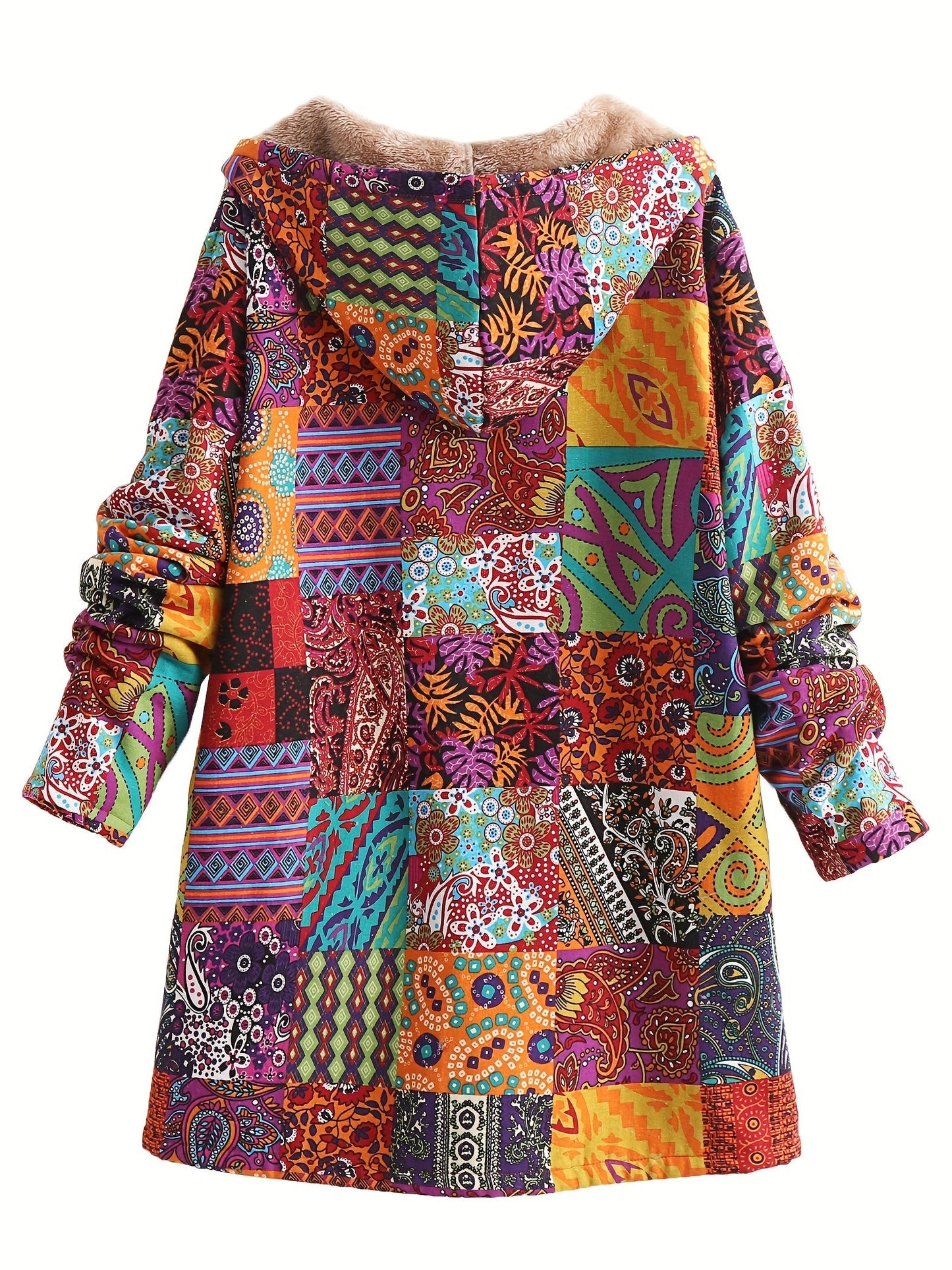 Maribel | Patchwork Boho Hooded Winter Coat