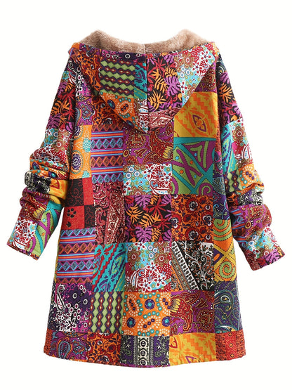 Maribel | Patchwork Boho Hooded Winter Coat