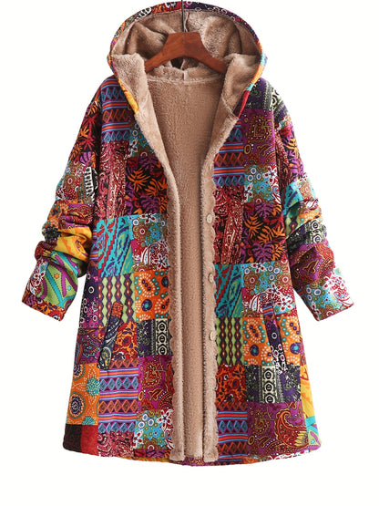 Maribel | Patchwork Boho Hooded Winter Coat