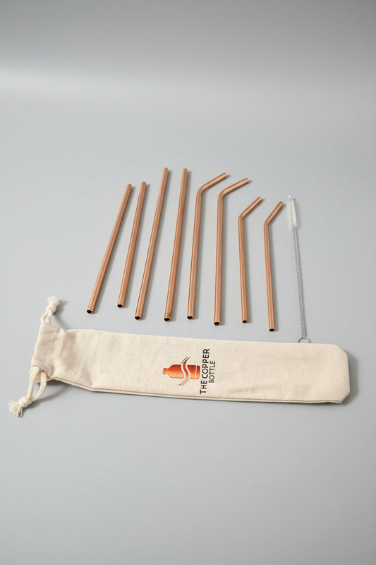 Pure Copper Straw Set of 8