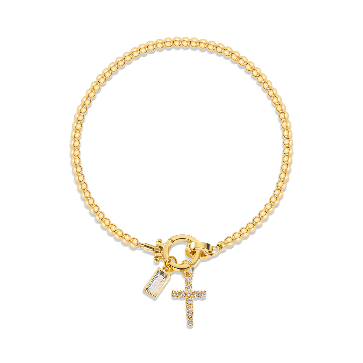 Beaded Birthstone Initial Charm Bracelet