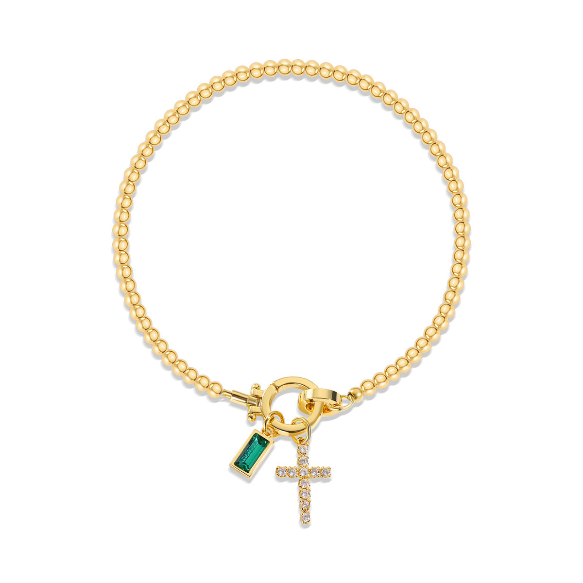 Beaded Birthstone Initial Charm Bracelet