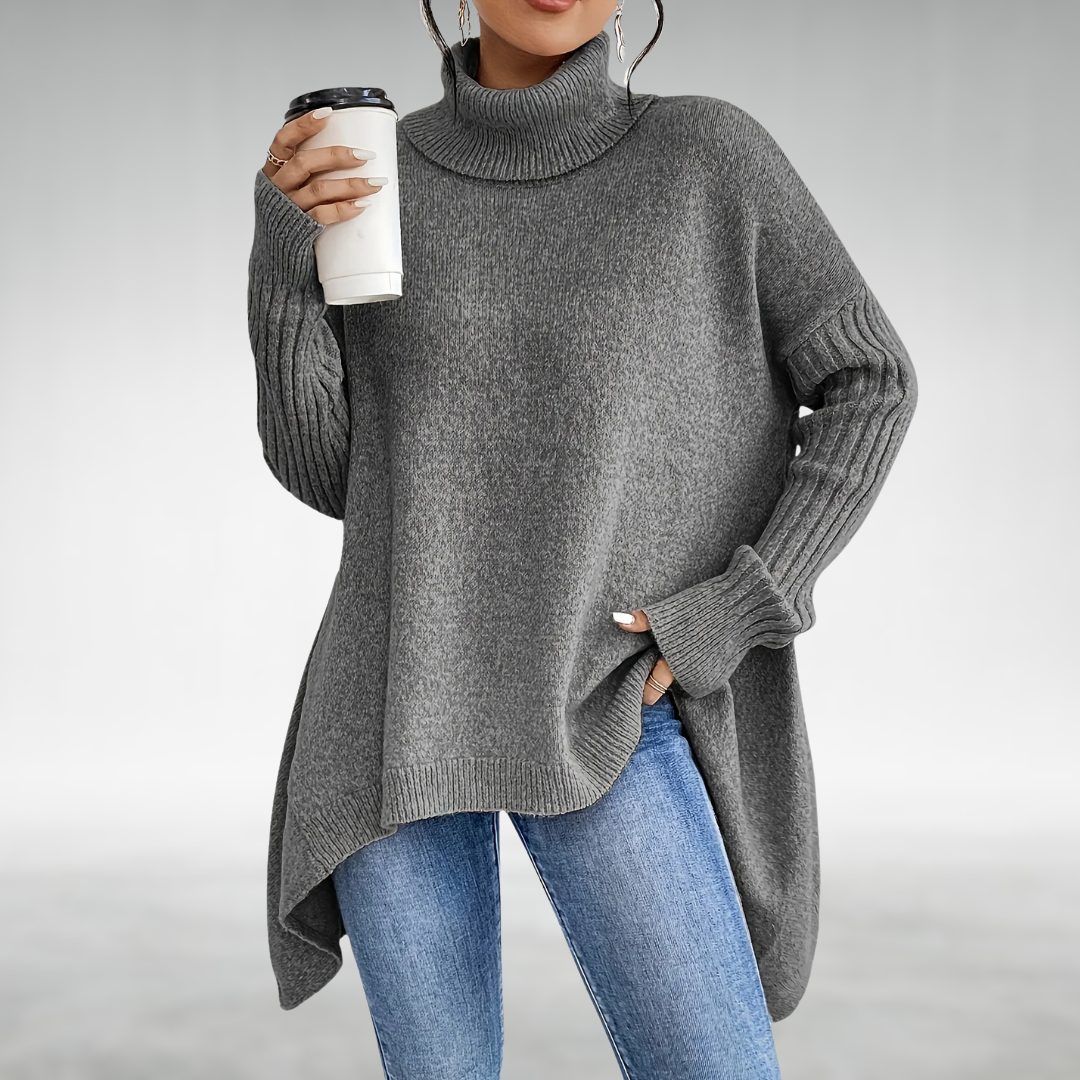 Joanne | Elegant Turtleneck Jumper with Tummy Coverage