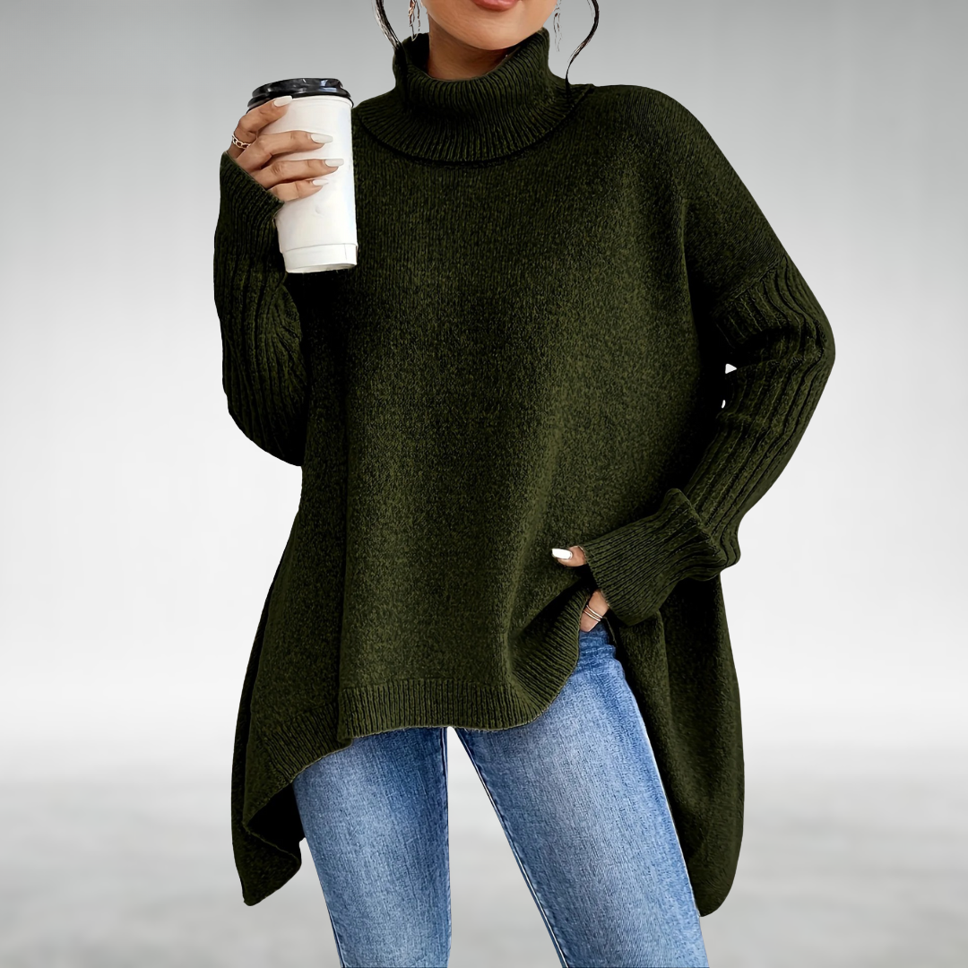 Joanne | Elegant Turtleneck Jumper with Tummy Coverage