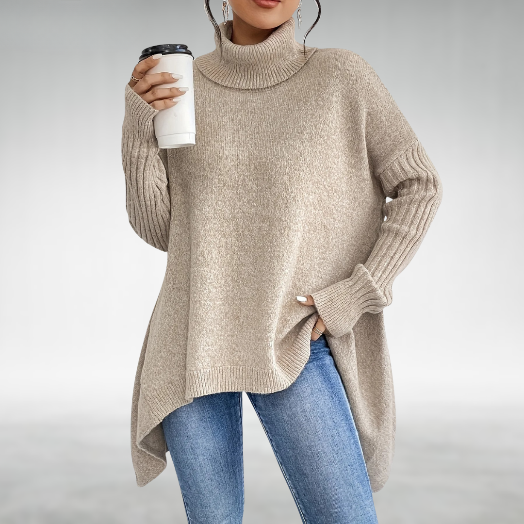 Joanne | Elegant Turtleneck Jumper with Tummy Coverage