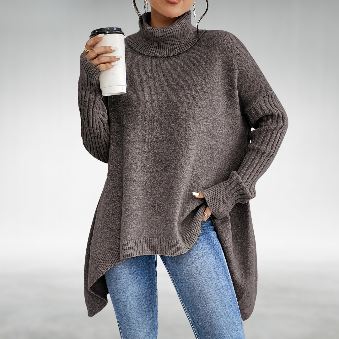 Joanne | Elegant Turtleneck Jumper with Tummy Coverage