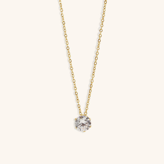 Kyla Gold Solitaire Necklace