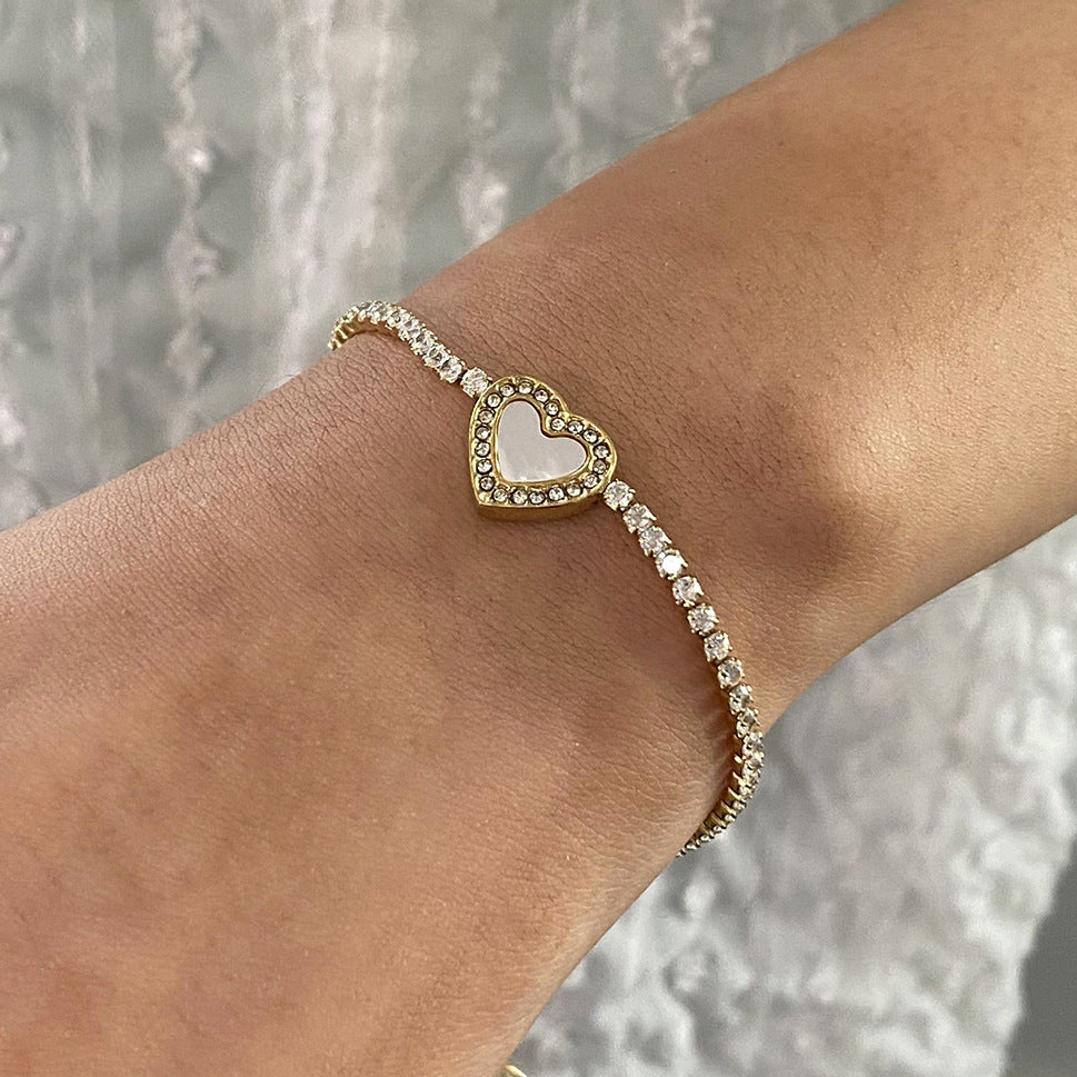 Cameron Heart-Shaped Diamond Tennis Bracelet