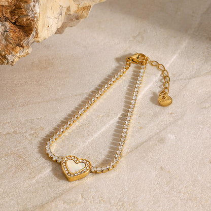 Cameron Heart-Shaped Diamond Tennis Bracelet