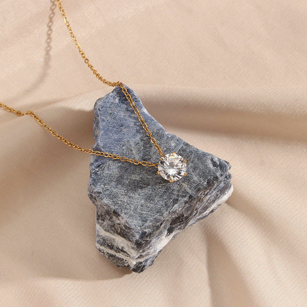 Kyla Gold Solitaire Necklace