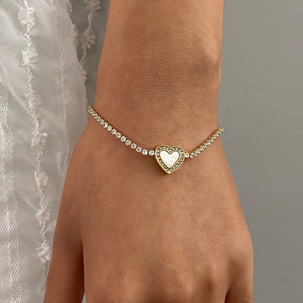 Cameron Heart-Shaped Diamond Tennis Bracelet