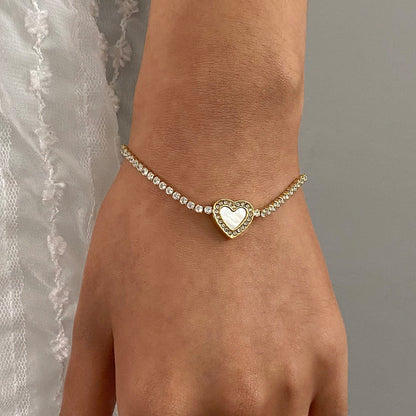 Cameron Heart-Shaped Diamond Tennis Bracelet