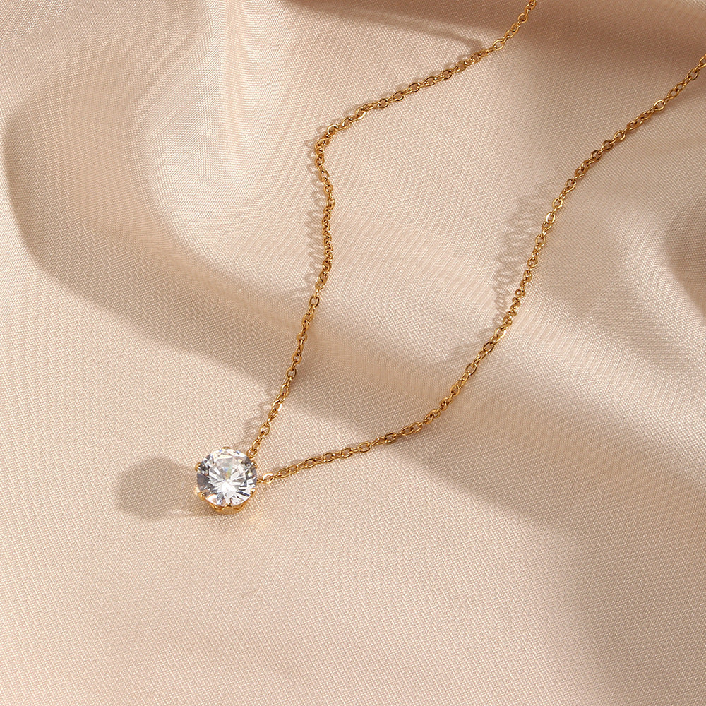 Kyla Gold Solitaire Necklace