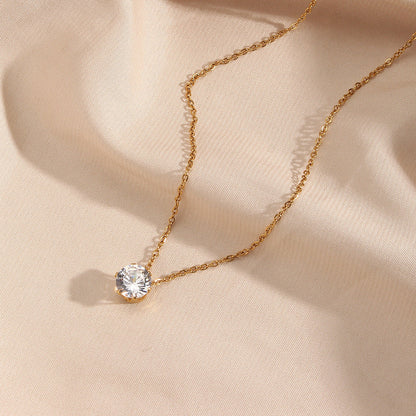 Kyla Gold Solitaire Necklace
