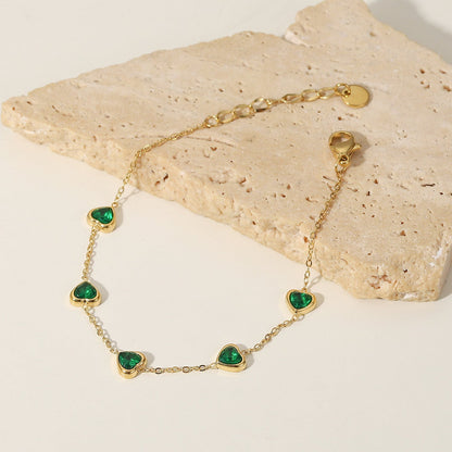 Francia Grünes Herzarmband" could be rewritten as "Francia Green Heart Bracelet.
