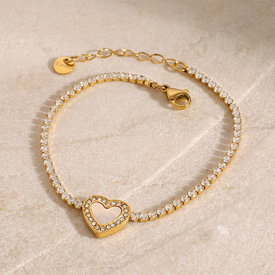 Cameron Heart-Shaped Diamond Tennis Bracelet