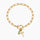 Paperclip Birthstone Cross Charm Bracelet