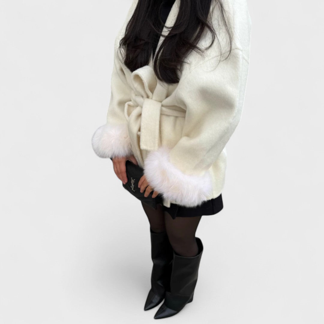 Milana | Elegant Coat with Faux Fur Details