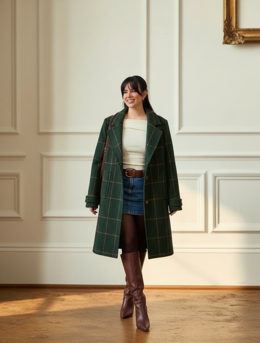 Elena | Classic Checked Coat