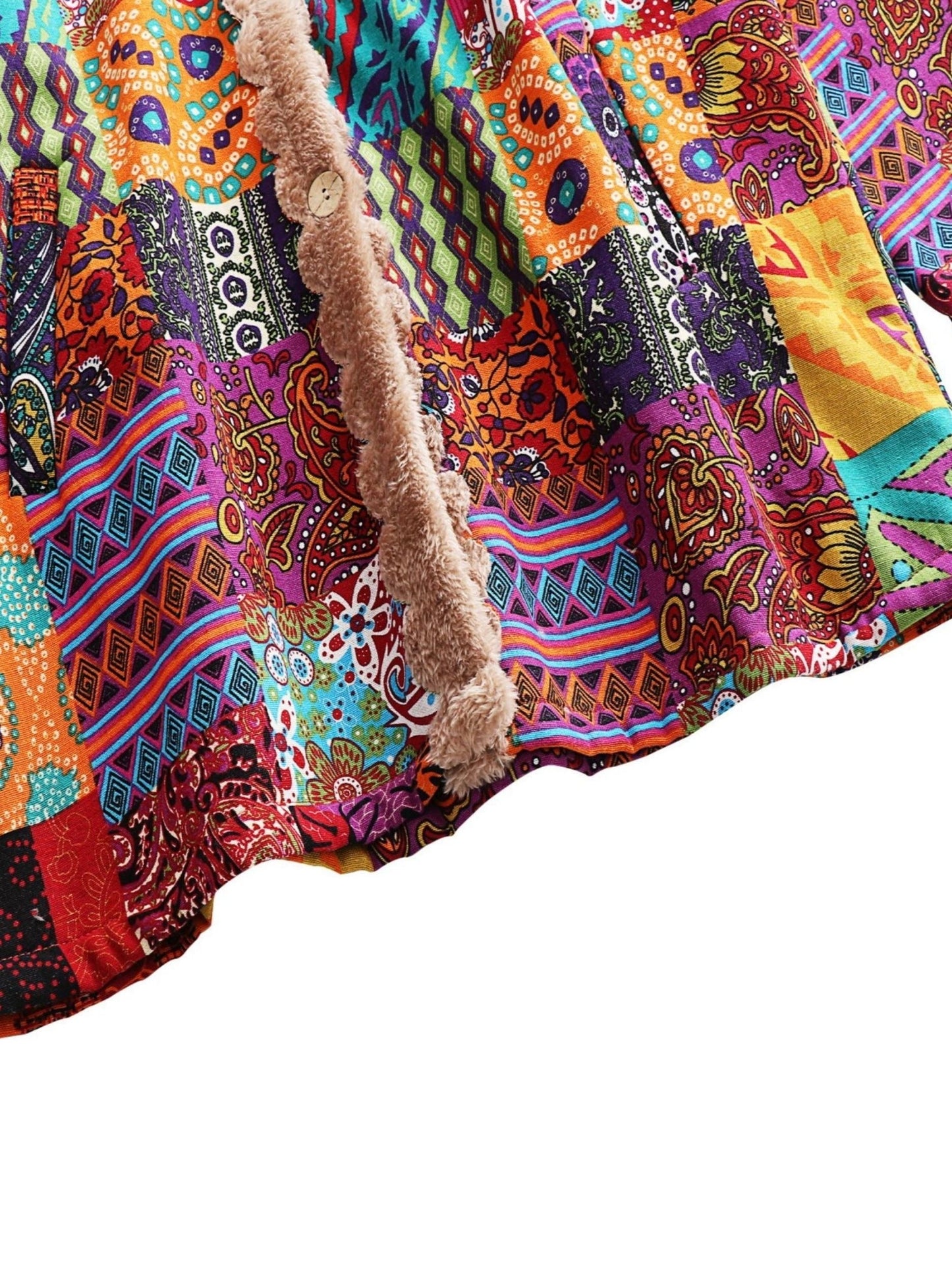 Maribel | Patchwork Boho Hooded Winter Coat