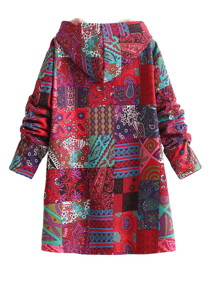 Maribel | Patchwork Boho Hooded Winter Coat