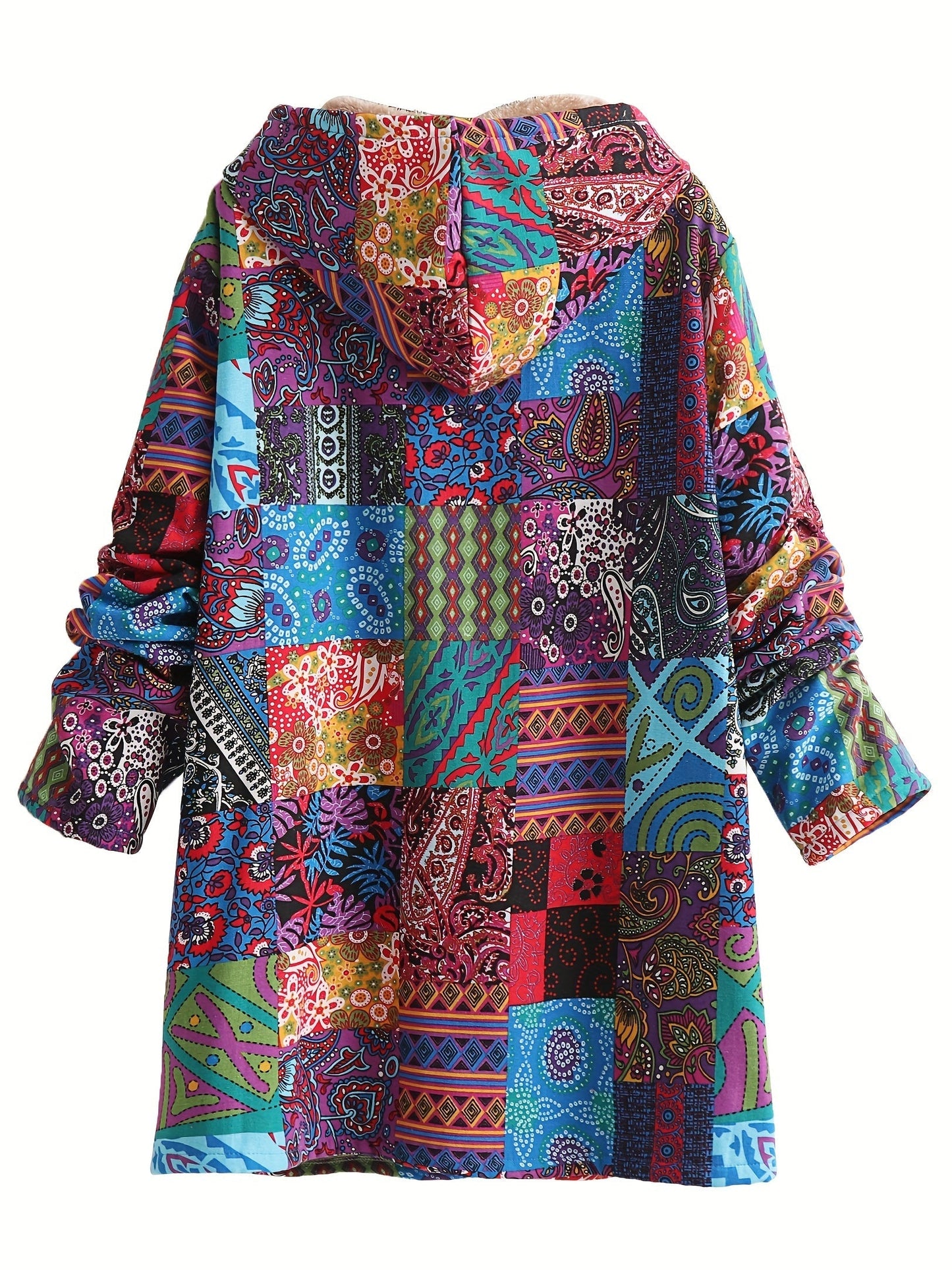 Maribel | Patchwork Boho Hooded Winter Coat