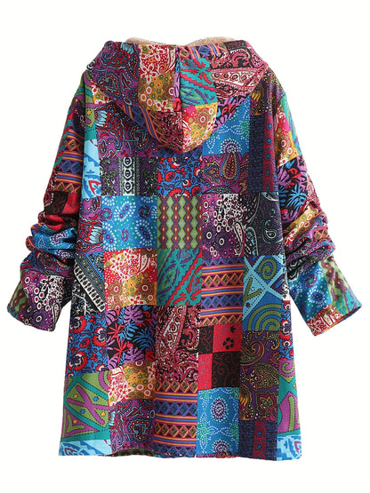 Maribel | Patchwork Boho Hooded Winter Coat