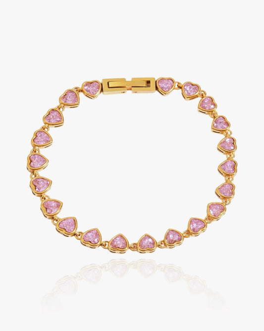 Pink Hearts Bracelet Vintage Aesthetic