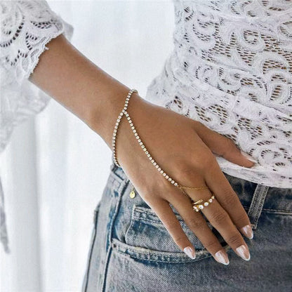 Tennis Hand Chain Bracelet